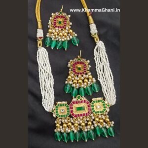 Pachi Kundan Blue Necklace